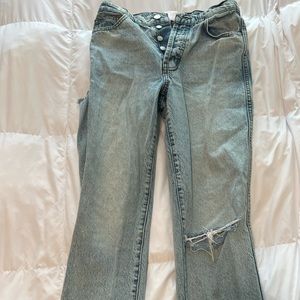 Revive denim boyfriend jeans with cut out on the back